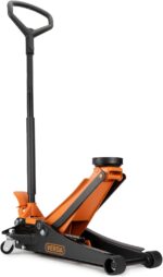 Verda Wagenheber hydraulisch 3T - Hubhöhe 75-515 mm, mit D-Griff und Fußpedal, mit Schmiernippel, 2X Gummi, Rangierwagenheber PKW Auto Heber, SUV, Doppelpumpsystem, Extra Stabil & Sicher Flacher