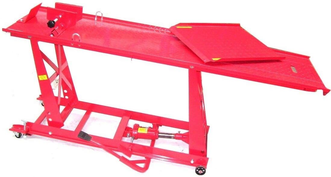 Motorradhebebühne XXL 06152 - 450kg Hebebühne Mit Fußpumpe, Scherenhebebühne, Scheren-Bühne, Motorradlift