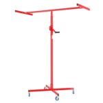 Wiltec XXL Plattenheber bis max. 68 kg, Höhe 140-350 cm, max. Breite 2,90 m, Trockenbau Montagehilfe 1-Mann-Bedienung, 3 Räder mit Feststellbremse, schwarz