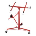 Wiltec XXL Plattenheber bis max. 68 kg, Höhe 140-350 cm, max. Breite 2,90 m, Trockenbau Montagehilfe 1-Mann-Bedienung, 3 Räder mit Feststellbremse, schwarz