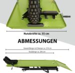 TRUTZHOLM Motorradhebebühne hydraulisch Tragkraft 450 kg Motorradheber Nutzbreite 55 cm Hubbereich 18-84 cm abnehmbare Auffahrrampe 4 Halteösen 45° Vorderradklemmung Parallelheber Hebebühne (Grün)