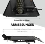 TRUTZHOLM Motorradhebebühne hydraulisch Tragkraft 450 kg Motorradheber Nutzbreite 55 cm Hubbereich 18-84 cm abnehmbare Auffahrrampe 4 Halteösen 45° Vorderradklemmung Parallelheber Hebebühne (Schwarz)