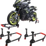 Area1 Motorradständer 360 Grad drehbarer Motorradheber, Set Vorne + Hinten, Motorrad Ständer Montageheber, faltbar, Stahlrohr kompatibel mit MT-07 MT-09 MT-10, Z650 Z900, CBR 650 CB 750 R7 R1 R3