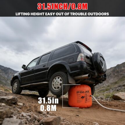 Pneumatischer Wagenheber 4 t, 8800 lbs, Schnellhub bis 80 cm, Doppelsystem (Abgas & Luftkompressor), Faltbar & Tragbar, Hebebühne Auto für SUVs, LKW und Geländewagen – Sicher und Zuverlässig