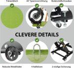 TRUTZHOLM Motorradhebebühne hydraulisch Tragkraft 450 kg Motorradheber Nutzbreite 55 cm Hubbereich 18-84 cm abnehmbare Auffahrrampe 4 Halteösen 45° Vorderradklemmung Parallelheber Hebebühne (Grün)