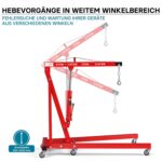 Motorheber Werkstattkran Getriebeheber Hebekran Ladekran klappbar Doppelpumpe 2000 kg Motorkran Schwerlastkran