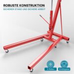 Motorheber Werkstattkran Getriebeheber Hebekran Ladekran klappbar Doppelpumpe 2000 kg Motorkran Schwerlastkran