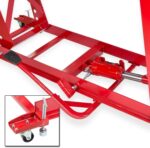 DEMA Motorradhebebühne rot – hydraulische Hebebühne, 450 kg Tragkraft, Werkstattbühne, robust & stabil, ideal für Motorradwartung, Reparatur & Pflege