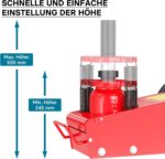 Wiltec Pneumatischer Rangierwagenheber 22 t, 245-535 mm, Fahrbar, mit Druckaufsätzen, Druckluft Wagenheber für LKW Kfz und Werkstatt