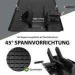 TRUTZHOLM Motorradhebebühne hydraulisch Tragkraft 450 kg Motorradheber Nutzbreite 55 cm Hubbereich 18-84 cm abnehmbare Auffahrrampe 4 Halteösen 45° Vorderradklemmung Parallelheber Hebebühne (Schwarz)