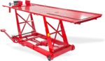 Dema Hydraulische Motorradhebebühne – Montagerampe, Motorradheber, Hebebühne, 454 kg Tragkraft, rutschfeste Arbeitsfläche, Sicherungsstange, Werkstatt-Lift