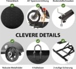 TRUTZHOLM Motorradhebebühne hydraulisch Tragkraft 560 kg Schwerlast Scherenheber Hubbereich 19-84 cm Nutzbreite 60 cm abnehmbare Auffahrrampe 4 Halteösen 45° Vorderradklemmung Hebebühne (Schwarz)