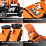 Verda Wagenheber hydraulisch 3T - Hubhöhe 75-515 mm, mit D-Griff und Fußpedal, mit Schmiernippel, 2X Gummi, Rangierwagenheber PKW Auto Heber, SUV, Doppelpumpsystem, Extra Stabil & Sicher Flacher
