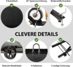 TRUTZHOLM Motorradhebebühne hydraulisch Tragkraft 360 kg kleiner Motorradheber Hubbereich 18-83 cm Nutzbreite 50 cm abnehmbare Auffahrrampe 4 Halteösen 45° Vorderradklemmung Scherenheber Moped schwarz