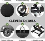TRUTZHOLM Motorradhebebühne hydraulisch Tragkraft 450 kg Motorradheber Nutzbreite 55 cm Hubbereich 18-84 cm abnehmbare Auffahrrampe 4 Halteösen 45° Vorderradklemmung Parallelheber Hebebühne (Schwarz)