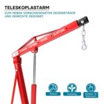 Motorheber Werkstattkran Getriebeheber Hebekran Ladekran klappbar Doppelpumpe 2000 kg Motorkran Schwerlastkran