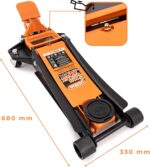 Verda Wagenheber hydraulisch 3T - Hubhöhe 75-515 mm, mit D-Griff und Fußpedal, mit Schmiernippel, 2X Gummi, Rangierwagenheber PKW Auto Heber, SUV, Doppelpumpsystem, Extra Stabil & Sicher Flacher