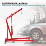 Motorheber Werkstattkran Getriebeheber Hebekran Ladekran klappbar Doppelpumpe 2000 kg Motorkran Schwerlastkran