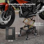 VIVOHOME Hydraulischer Motorrad-Wagenheber Motorradhebebühne bis zu 160kg mit Fußbetätigung ATV Dirtbike Scherenständer mit 4 Rädern