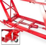 Dema Hydraulische Motorradhebebühne – Montagerampe, Motorradheber, Hebebühne, 454 kg Tragkraft, rutschfeste Arbeitsfläche, Sicherungsstange, Werkstatt-Lift