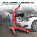 Motorheber Werkstattkran Getriebeheber Hebekran Ladekran klappbar Doppelpumpe 2000 kg Motorkran Schwerlastkran