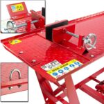DEMA Motorradhebebühne rot – hydraulische Hebebühne, 450 kg Tragkraft, Werkstattbühne, robust & stabil, ideal für Motorradwartung, Reparatur & Pflege
